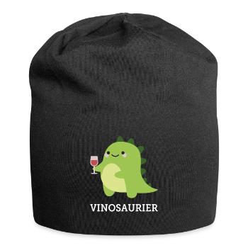 Vinosaur gift saying party alcohol wine - Jersey Beanie - black - Front
