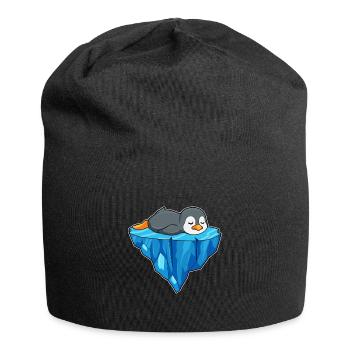 Pinguin Eisscholle - Jersey-Beanie - Schwarz - Vorne