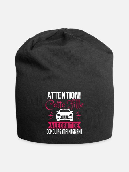 Permis De Conduire Cadeau Fille Humour Conduite - Bonnet en jersey - noir