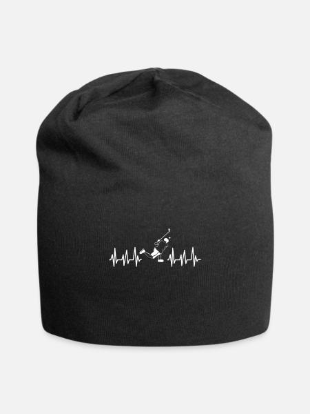 Eishockey Tshirt Hockey Schläger Verein Unihockey - Jersey-Beanie - Schwarz