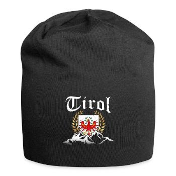 Tirol Tiroler Adler Wappen und Berge Retro Look - Jersey-Beanie - Schwarz - Vorne