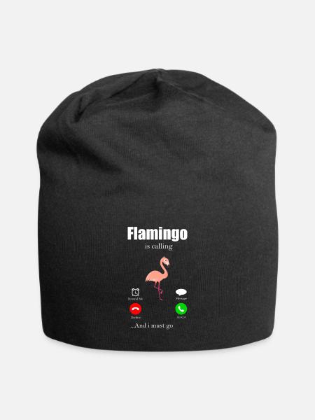 Flamingo - Jersey-Beanie - Schwarz