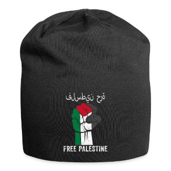Free Palestine Support Free Palestine Flag - Jersey Beanie - black - Front