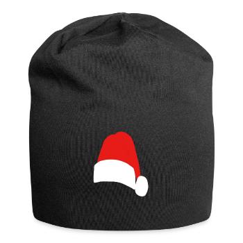 Christmas Nicholas Cap - Jersey Beanie - black - Front