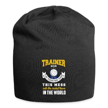 Volleyball Trainer Volleyballer Mannschaft Ball - Jersey-Beanie - Schwarz - Vorne
