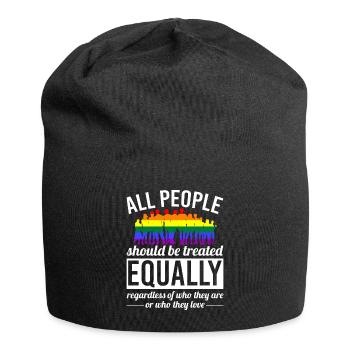 Gay Pride - Jersey-Beanie - Schwarz - Vorne