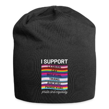 Rainbow Flag - Jersey Beanie - black - Front