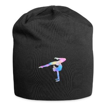 Gymnastin Gymnastik Turnen Geschenk Damen Aquarell - Jersey-Beanie - Schwarz - Vorne