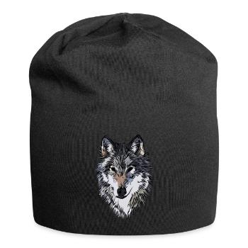 Wolf Fauve animal motif art impression imprimée motif animal - Bonnet en jersey - noir - Devant