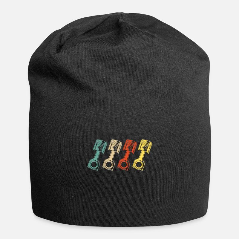Car Mechanic Vintage Piston Workshop Screwdriver - Jersey Beanie - black