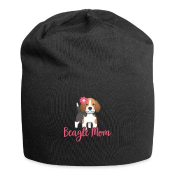 Beagle Mom dog owner mistress gift - Jersey Beanie - black - Front
