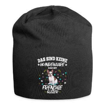 Das sind keine Hundehaare das ist Frenchie Glitzer - Jersey-Beanie - Schwarz - Vorne