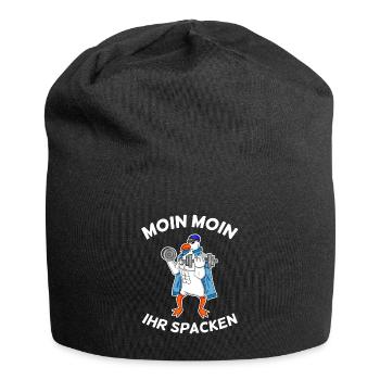 Moin Moin ihr Spacken Seemöwe Möwe Seemann Fitness - Jersey-Beanie - Schwarz - Vorne