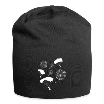 Fallschirm Löwenzahn Fallschirmspringer - Jersey-Beanie - Schwarz - Vorne