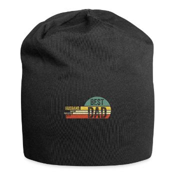 Husband Daddy Protector Hero Best Dad Vatertag - Jersey-Beanie - Schwarz - Vorne