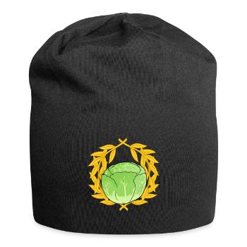 Chou blanc Choux chou-chou à feuilles Légumes légumes Végétal - Bonnet en jersey - noir - Devant