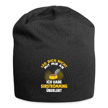 Surströmming Hering Fisch Kotzfisch Stinkefisch - Jersey-Beanie - Schwarz - Vorne