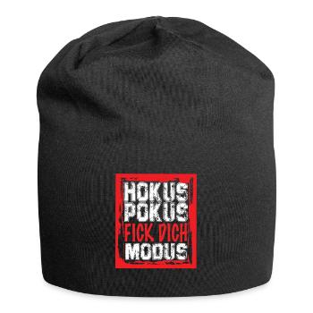 Hokus Pokus Fick dich Modus Lustige Sprüche Ironie - Jersey-Beanie - Schwarz - Vorne