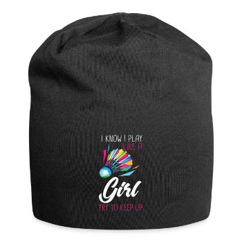 Badminton Federball Badmintonspielerin Ballsport - Jersey-Beanie - Schwarz - Vorne