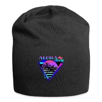 AlohaRetro Paradise Hawaii Sunset - Jersey Beanie - black - Front