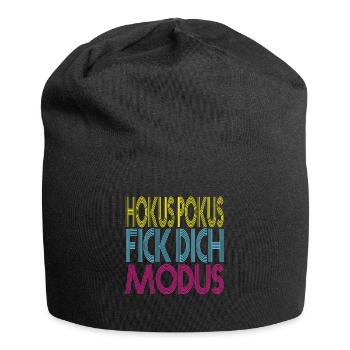 Hokus Pokus Fick dich Modus Lustige Sprüche Ironie - Jersey-Beanie - Schwarz - Vorne