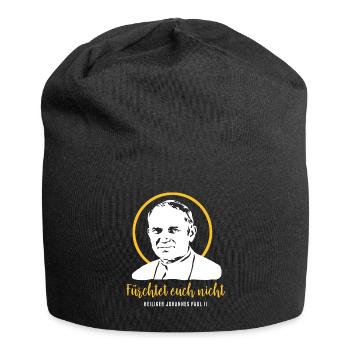 Fürchtet euch nicht - Papst Johannes Paul II JP2 - Jersey-Beanie - Schwarz - Vorne