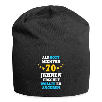 70 Jahre Frauen Männer 70. Geburtstag Geschenk - Jersey-Beanie - Schwarz - Vorne