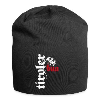 Tiroler Bua Tirol Bekleidung Adler Wappen - Jersey-Beanie - Schwarz - Vorne