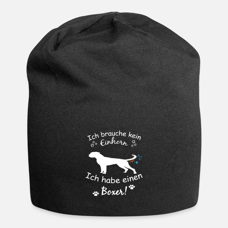 Boxer Hund - Deutscher Boxer - Jersey-Beanie - Schwarz