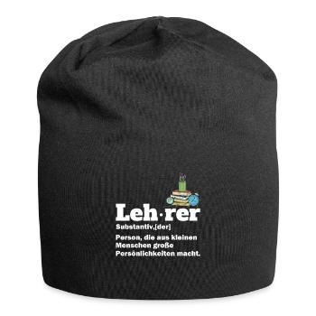 Lehrer Schule Definition Lustiges Geschenk - Jersey-Beanie - Schwarz - Vorne