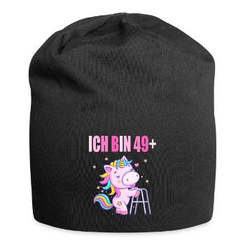 50 Jahre Einhorn ich bin 49+ 50. Geburtstag - Jersey-Beanie - Schwarz - Vorne