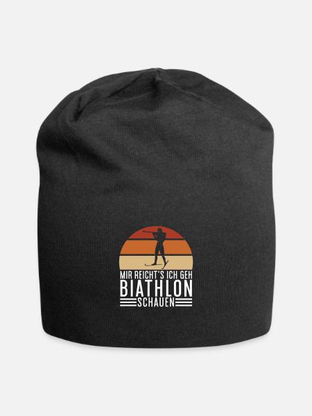 Biathlet Spruch Wintersport Biathlon Fan Geschenk - Jersey-Beanie - Schwarz