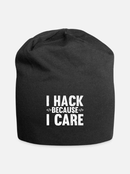 Hacker Hacking Code Computer admin Spruch Geschenk - Jersey-Beanie - Schwarz