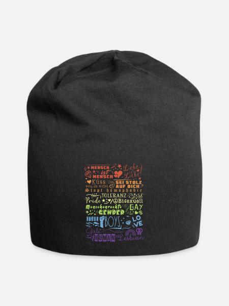 Mensch is Mensch Liebe ist Liebe - Jersey-Beanie - Schwarz