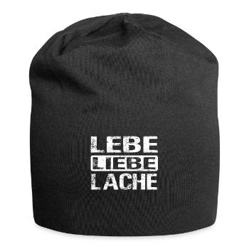 Lebe Liebe Lache - Liebespaare Geschenk - Jersey-Beanie - Schwarz - Vorne