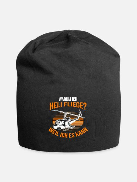 Helikopter Hubschrauber Pilot Hubschrauberpilot - Jersey-Beanie - Schwarz