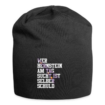 Bernstein Strand Urlaub Lampe Ostsee Geschenkidee - Jersey-Beanie - Schwarz - Vorne