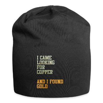 Kupfer Gold Schatz Schatzsuche Geschenkidee Meme - Jersey-Beanie - Schwarz - Vorne