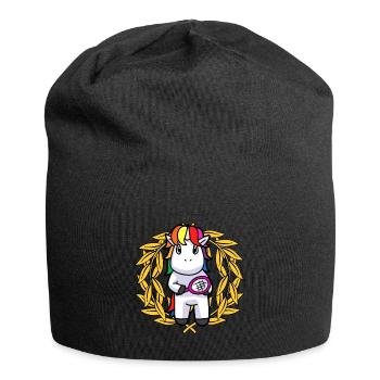 Vainqueur du placement Vainqueur Joueur de tennis licorne - Bonnet en jersey - noir - Devant
