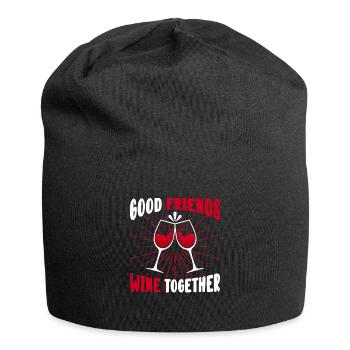 Wein - Jersey-Beanie - Schwarz - Vorne