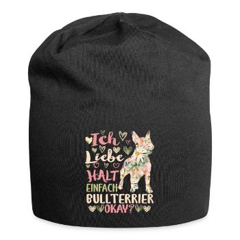 Bullterrier Frauchen - Jersey-Beanie - Schwarz - Vorne