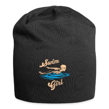 Schwimmerin Schwimmen Mädchen - Jersey-Beanie - Schwarz - Vorne