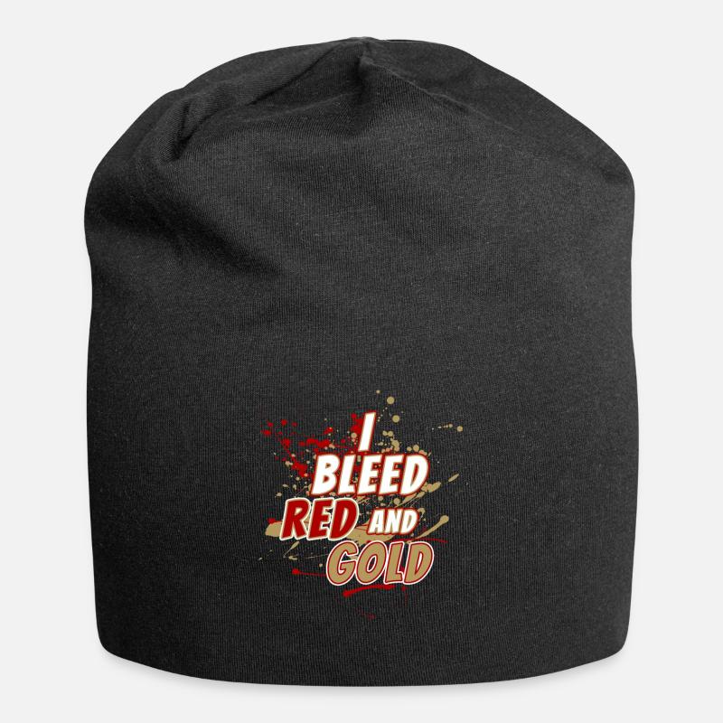 Ich blute rot und gold San Francisco - Jersey-Beanie - Schwarz