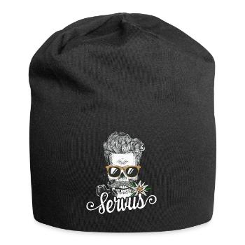 Servus Totenkopf Bayern Tirol Tracht - Jersey-Beanie - Schwarz - Vorne