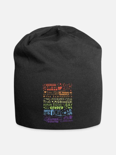 LGBT Love is love Human Tolerance Pride Gender - Jersey-Beanie - Schwarz