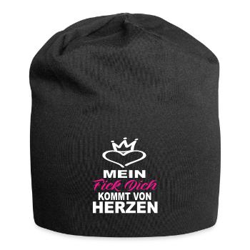 Mein Fick Dich Kommt Von Herzen - Fick Dich - Jersey-Beanie - Schwarz - Vorne