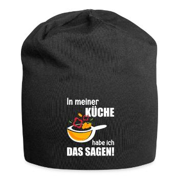 In meiner Küche habe ich das sagen lustiges Köchin - Jersey-Beanie - Schwarz - Vorne