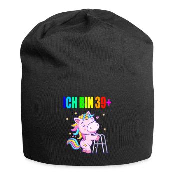 40 Jahre Einhorn ich bin 39+ 40. Geburtstag - Jersey-Beanie - Schwarz - Vorne