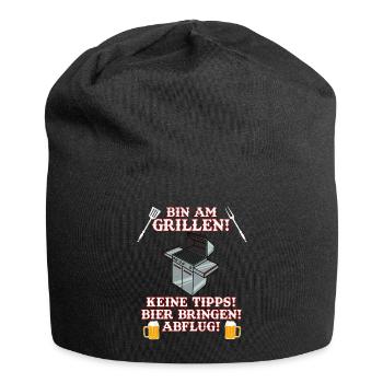 Herren Grill & Barbecue Spruch BBQ Bin Am Grillen - Jersey-Beanie - Schwarz - Vorne