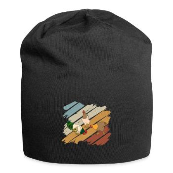 Poulet tshirt poulet ferme Glucke Gockel paysan - Bonnet en jersey - noir - Devant